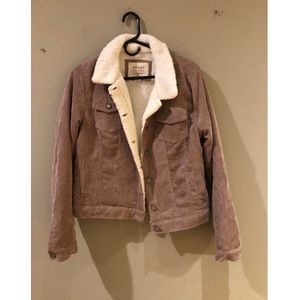 Pink Fleece Lined Corduroy Jacket